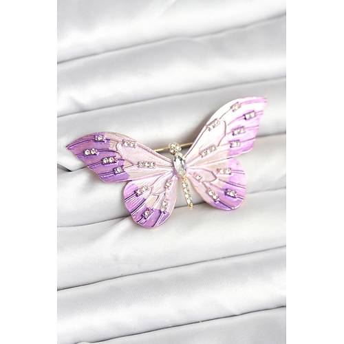 Lila Renk Kelebek Model Bro�