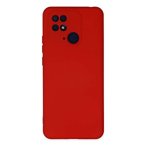 Redmi 10C K�l�f Nano i�i Kadife Silikon - K�rm�z�