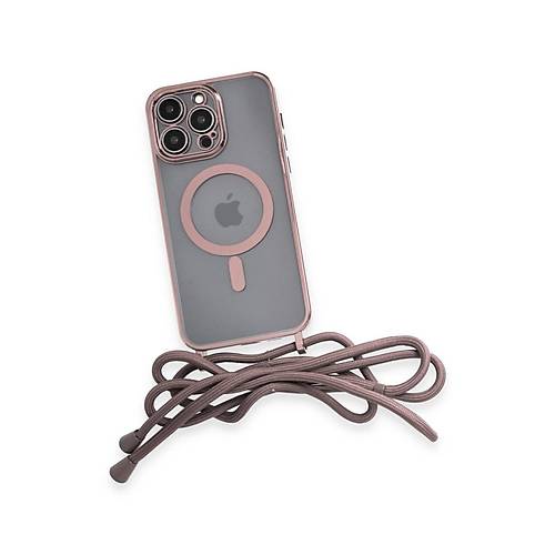 iPhone 12 Pro Max K�l�f Divo Lazer Ask�l� Magsafe Kapak - Pembe