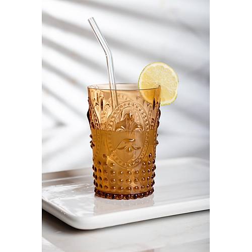 Akrilik Bal 6'l� K�sa Bardak & Su Me�rubat Kahve Yan� Barda�� 400 ml ( Cam De�ildir )