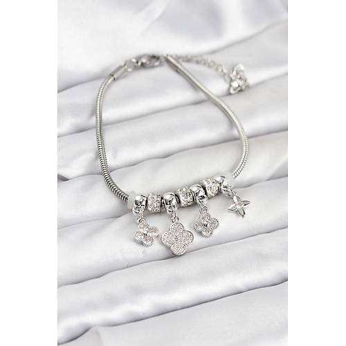 Pirin� G�m�� Renk Yonca Model Kad�n Bileklik