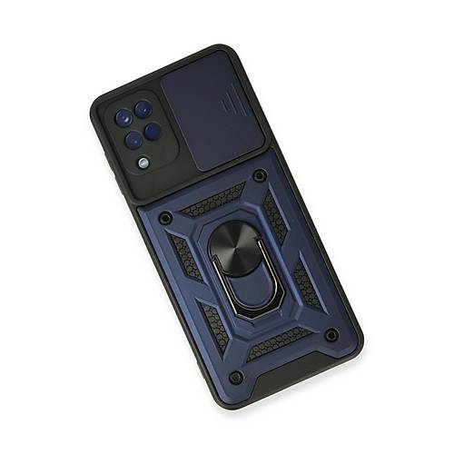 Galaxy A22 K�l�f Pars Lens Y�z�kl� Silikon - Lacivert