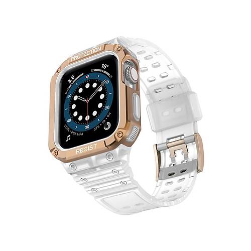 Watch 42mm KR401 Silikon Kordon - Beyaz-Rose