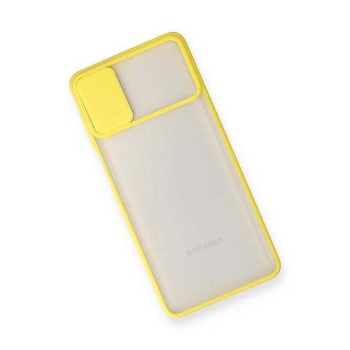 Galaxy M51 K�l�f Palm Buzlu Kamera S�rg�l� Silikon - Sar�