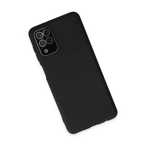 Galaxy A22 K�l�f Lansman Glass Kapak - Siyah
