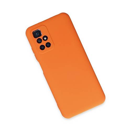 Redmi 10 2022 K�l�f Nano i�i Kadife Silikon - Turuncu