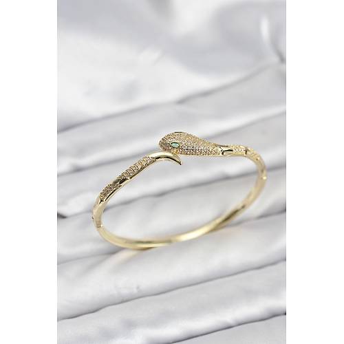 Pirin� Zirkon Ta�l� Y�lan Model Kad�n Kelep�e Bileklik