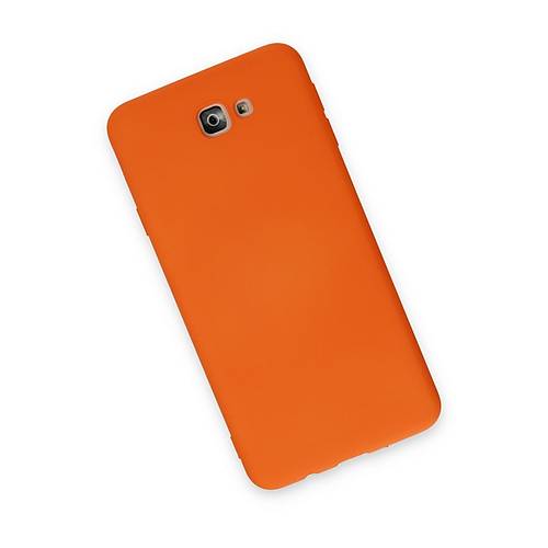 Galaxy J7 Prime K�l�f Nano i�i Kadife Silikon - Turuncu