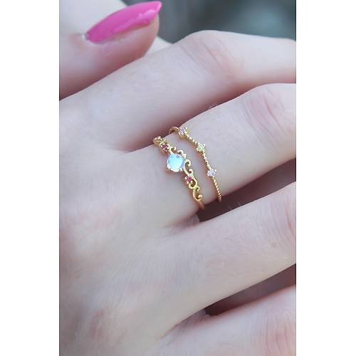 Gold Renk Zirkon Ta�l� Ta� Model Kad�n Y�z�k