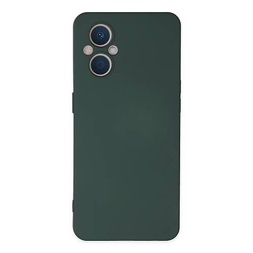 Reno 7 Lite K�l�f Nano i�i Kadife Silikon - Koyu Ye�il