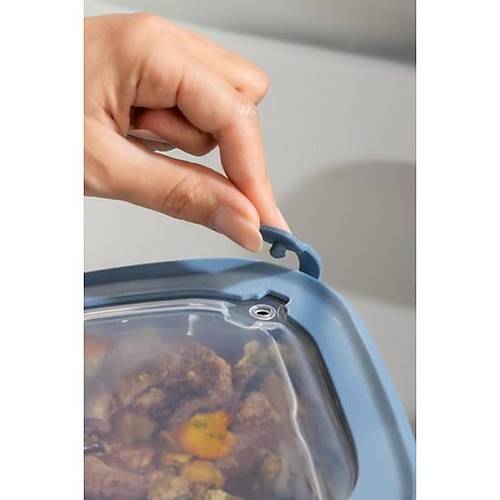 Kare 3 Par�a Vakumlu S�zd�rmaz Hava Almaz Saklama Kab� Seti Mavi (1800/1100/600 Ml)