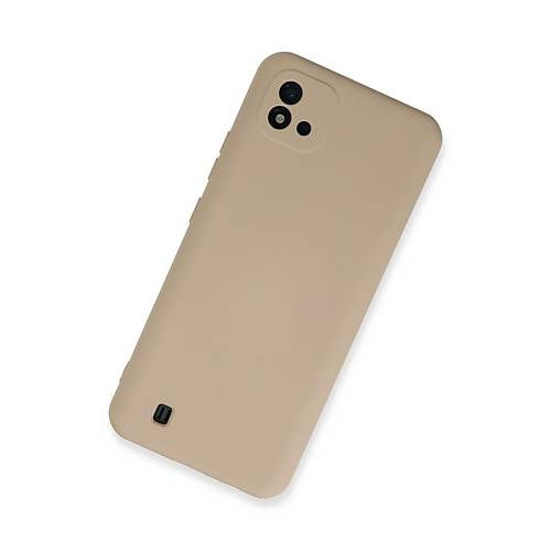 Realme C11 2021 K�l�f Nano i�i Kadife Silikon - Pudra