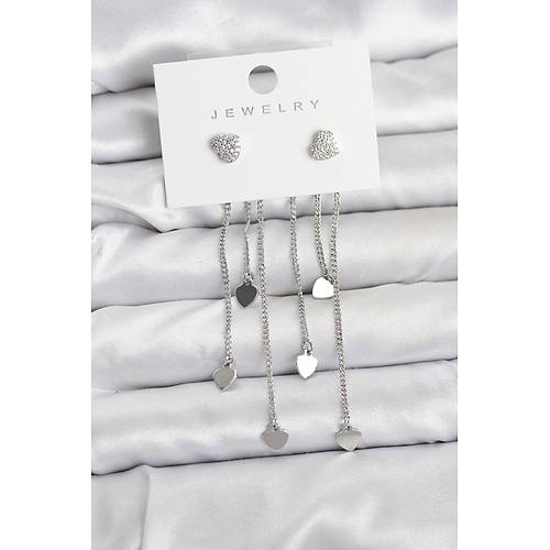 Kalp Model G�m�� Renk Pirin� Sallant�l� Kad�n K�pe