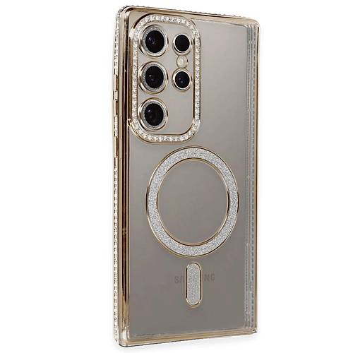Galaxy S24 Ultra K�l�f Joke Simli Magneticsafe K�l�f - Gold