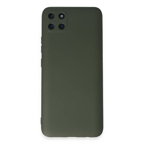 Realme C11 K�l�f Nano i�i Kadife Silikon - Koyu Ye�il
