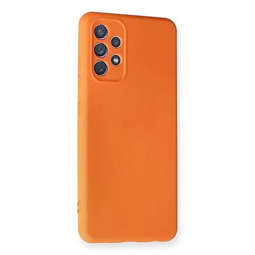 Galaxy A32 K�l�f Nano i�i Kadife Silikon - Turuncu