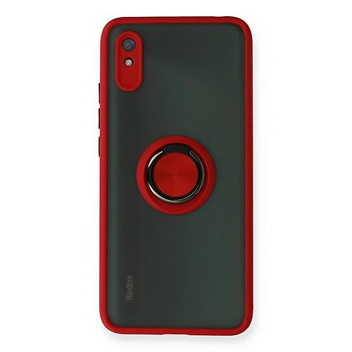 Redmi 9A K�l�f Montreal Y�z�kl� Silikon Kapak - K�rm�z�