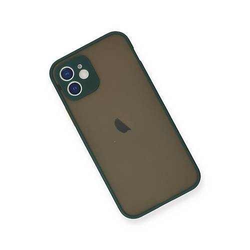 iPhone 12 Mini K�l�f Montreal Silikon Kapak - Ye�il