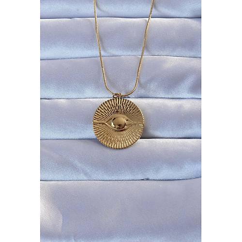 316L Alt�n Renk ��lemeli G�z Kolye