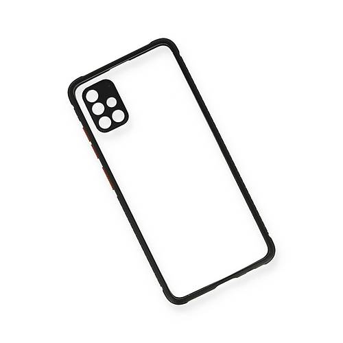 Galaxy A71 K�l�f Miami �effaf Silikon - Siyah
