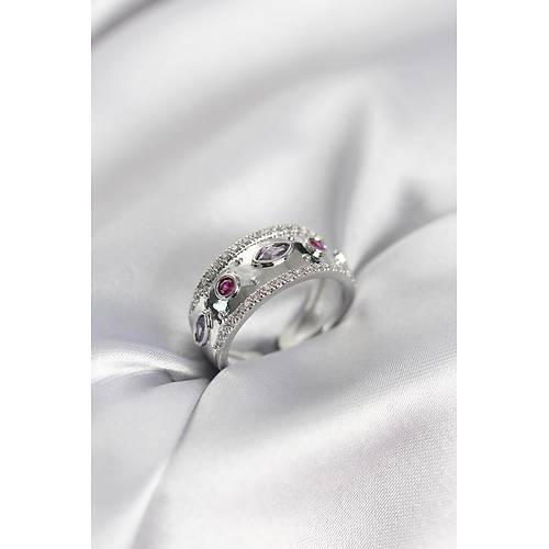 G�m�� Renk Zirkon Ta�l� Vintage Kad�n Y�z�k