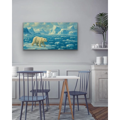 Yaln�z Kutup Ay�s� Kanvas Tablo 60x120cm