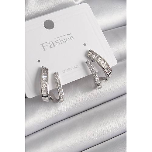 Pirin� G�m�� Renk Zirkon Ta�l� Kad�n K�pe