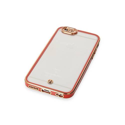 iPhone 6 K�l�f Liva Lens Silikon - K�rm�z�