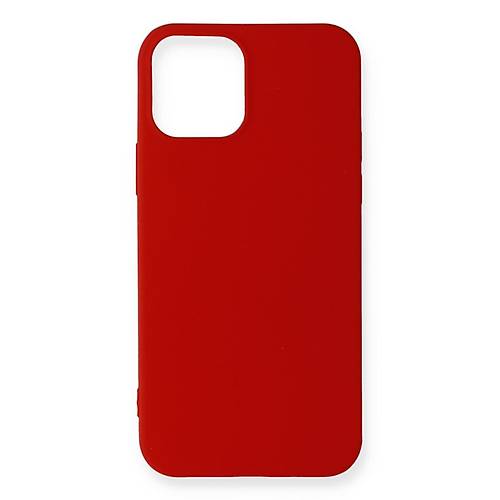 iPhone 12 Mini K�l�f First Silikon - Koyu K�rm�z�
