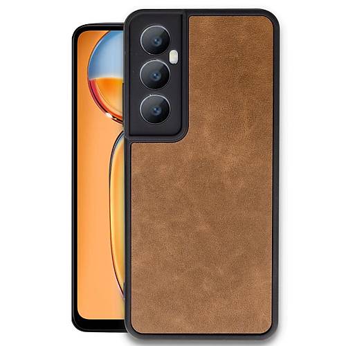 Realme C65 K�l�f Aras Deri Kapak - Taba