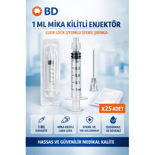 BD 1 ML Mika Kilitli Enjekt�r Luer Lock ��r�nga