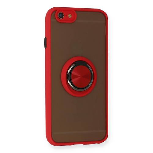 iPhone 6 K�l�f Montreal Y�z�kl� Silikon Kapak - K�rm�z�
