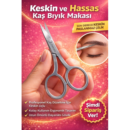 Vmax Paslanmaz �elik Ka� B�y�k Makas� Profesyonel Ka� D�zeltme Makas� Hassas U�lu Ka� Alma Makas� 1 Adet