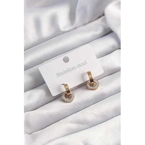 316L �elik Alt�n Renk Zirkon Ta�l� Halka Model K�pe