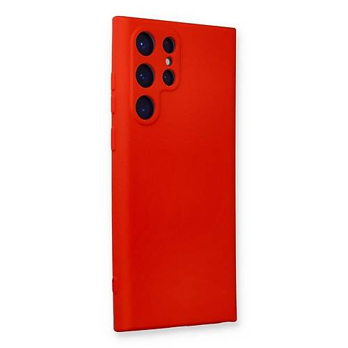 Galaxy S24 Ultra K�l�f Nano i�i Kadife Silikon - K�rm�z�