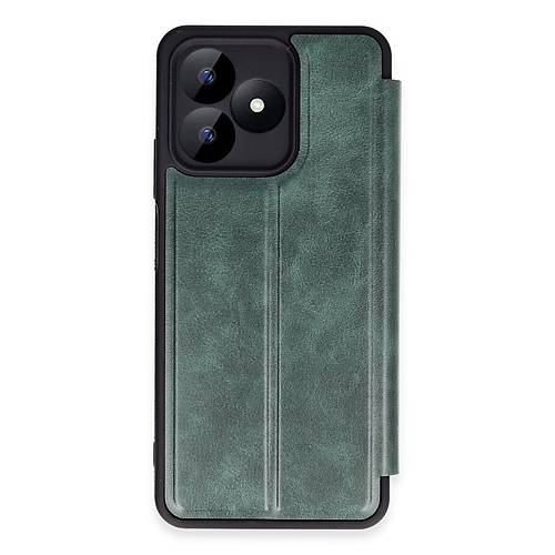 Realme Note 50 4G K�l�f Flip Cover - Koyu Ye�il