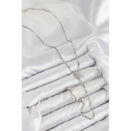 Pirin� Zirkon Ta�l� Ezme Zincirli Kutup Y�ld�z� Model G�m�� Renk Y Kolye