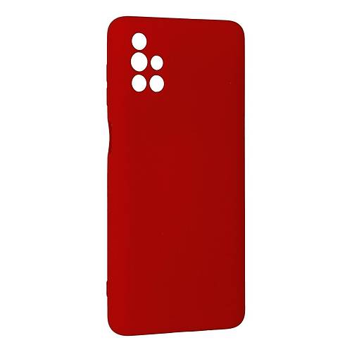 Galaxy M51 K�l�f Nano i�i Kadife Silikon - K�rm�z�