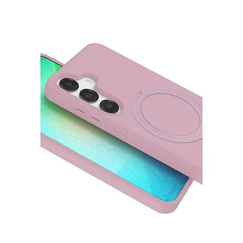 Galaxy S25 Regal Magsafe Standl� Kapak - A��k Pembe