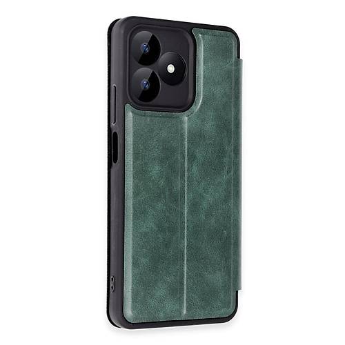 Realme Note 50 4G K�l�f Flip Cover - Koyu Ye�il