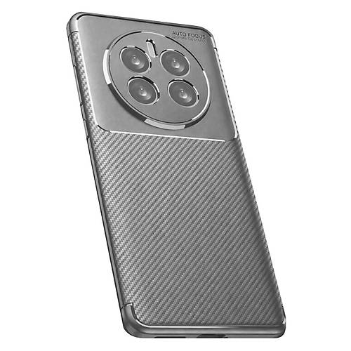 Realme 12 Pro Plus K�l�f Auto Focus Karbon Kapak - Gri