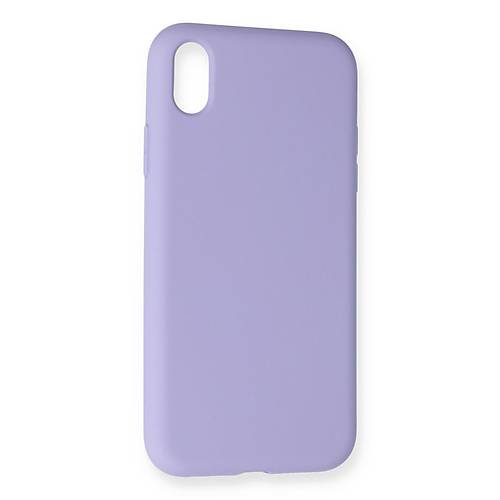 iPhone XR K�l�f Nano i�i Kadife Silikon - Lila