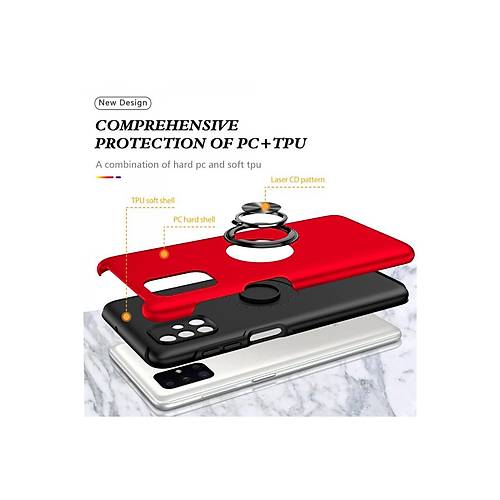 Galaxy M51 K�l�f Elit Y�z�kl� Kapak - K�rm�z�