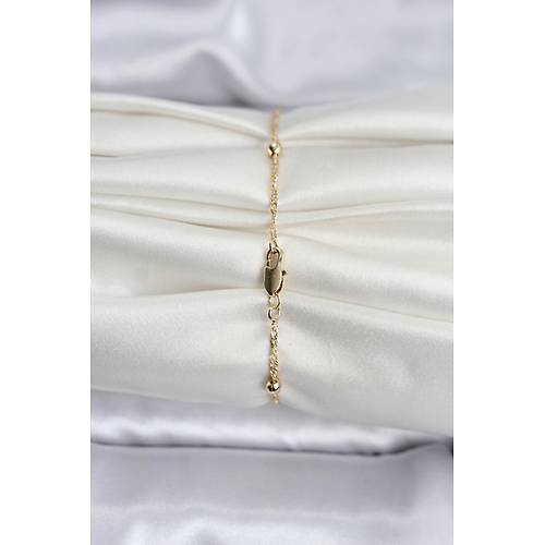 14K Gold Renk Kaplama Top�uklu Model CM Kad�n Bileklik