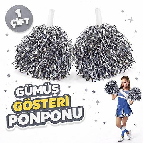 1 �ift ( 2 Adet ) G�m�� Renk 23 Nisan 19 May�s 29 Ekim Okul G�steri Ponponlar� Ekstra Dolgun