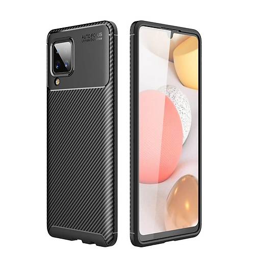 Galaxy A22 K�l�f Auto Focus Karbon Kapak - Siyah