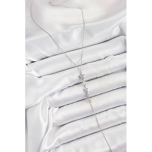 Pirin� Zirkon Ta�l� S�ral� Y�ld�z Fig�rl� Y Model G�m�� Renk Kad�n Kolye