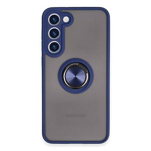 Galaxy S23 Plus K�l�f Montreal Y�z�kl� Silikon Kapak - Lacivert