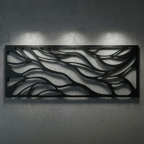 Soyut Desenli Duvar Tablosu MDF Lazer Kesim Modern Minimal Estetik Duvar S�s�