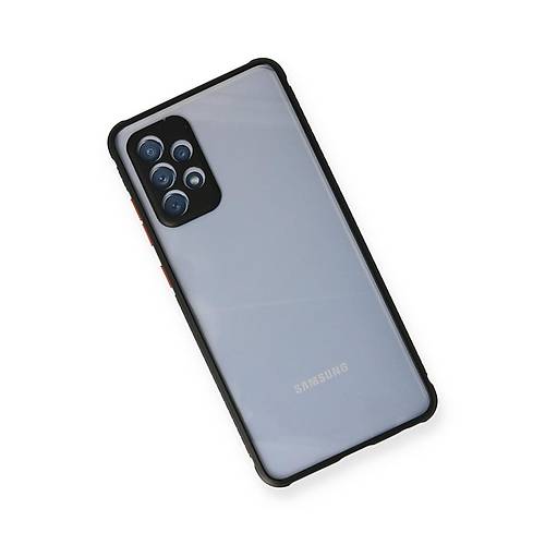 Galaxy A72 K�l�f Miami �effaf Silikon - Siyah
